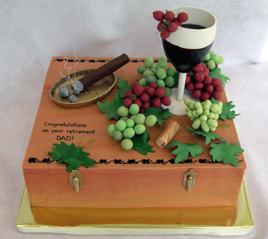 custom cake - wine box
